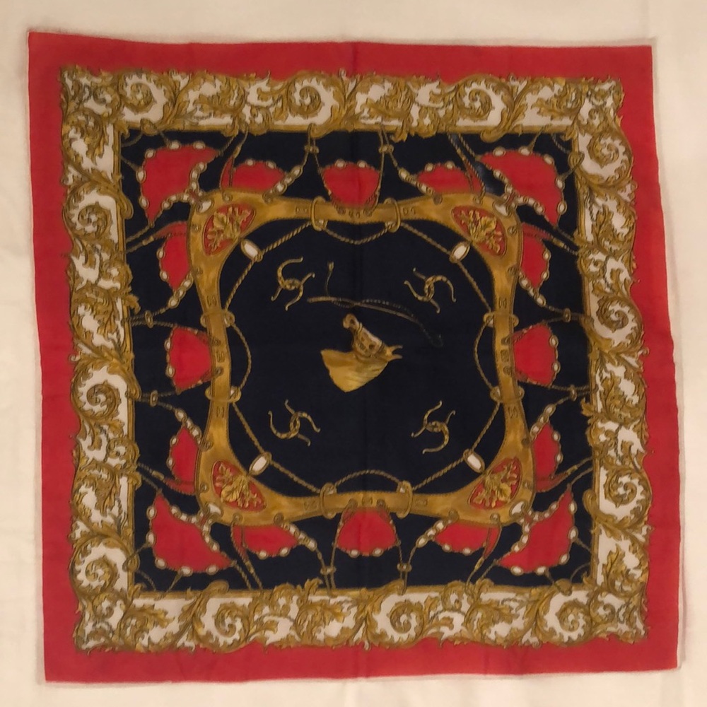 Vintage women’s scarf horse bit status print